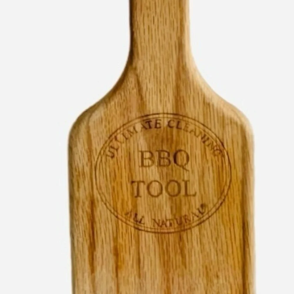 Wood BBQ Scrape Paddle Ultimate Cleaning Grill Scraper Barbecue Cleaning Scrape